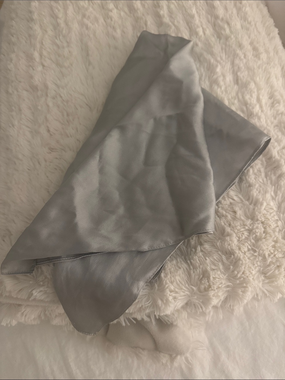 Silver Silk Scarf - Luxury Smooth